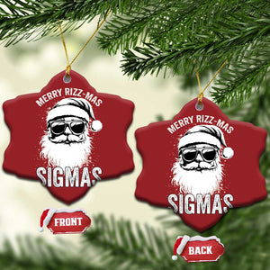 Funny Xmas Santa Christmas Ornament Merry Rizzmas Sigmas Charisma Rizz Santa Claus TS11 Snow Flake Red Print Your Wear