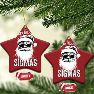 Funny Xmas Santa Christmas Ornament Merry Rizzmas Sigmas Charisma Rizz Santa Claus TS11 Star Red Print Your Wear