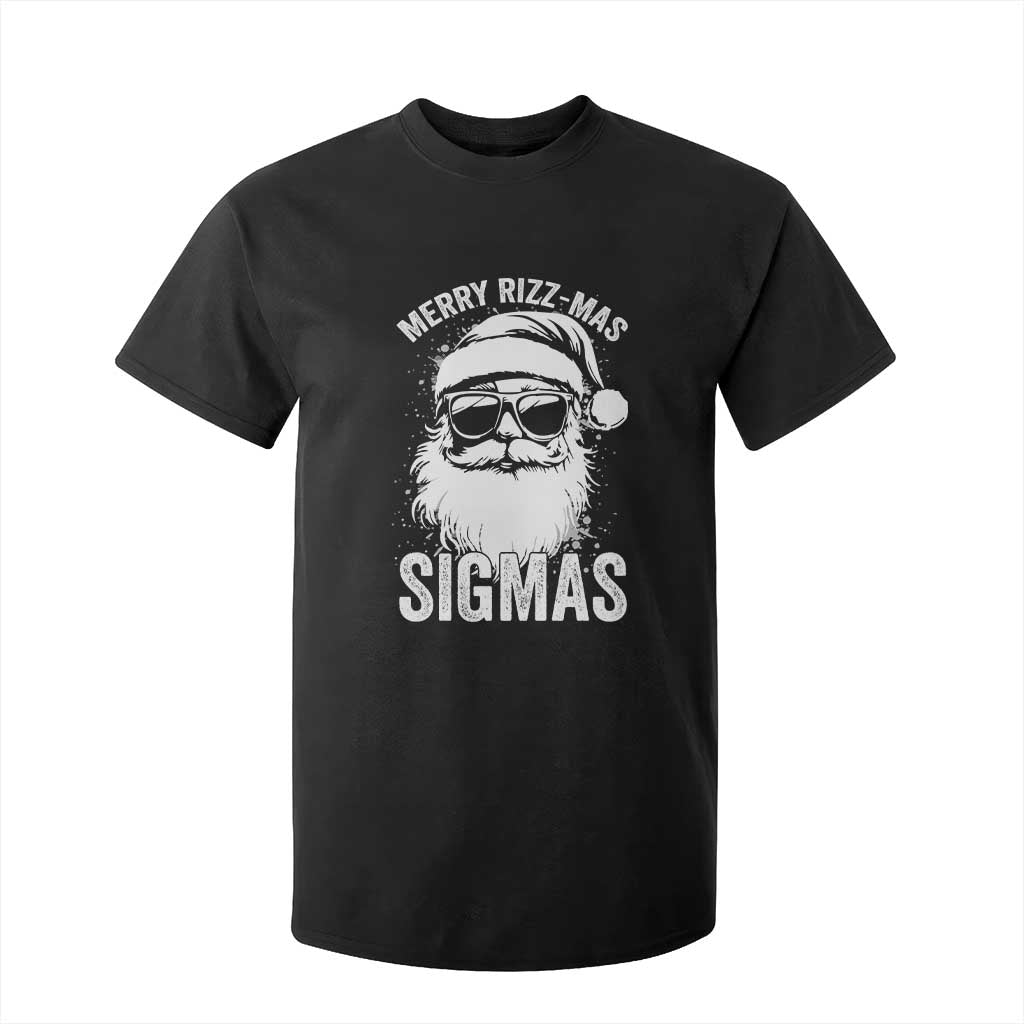 Funny Christmas Santa T Shirt For Kid Merry Rizzmas Sigmas Charisma Rizz Santa Claus TS11 Black Print Your Wear