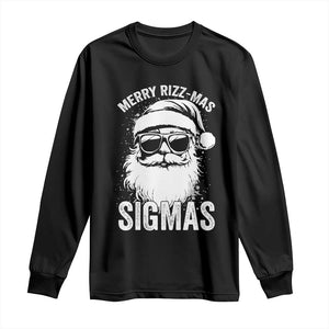 Funny Christmas Santa Long Sleeve Shirt Merry Rizzmas Sigmas Charisma Rizz Santa Claus TS11 Black Print Your Wear