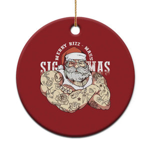 Funny Xmas Santa Christmas Ornament Merry Rizzmas Sigmas Charisma Rizz Santa TS11 Print Your Wear