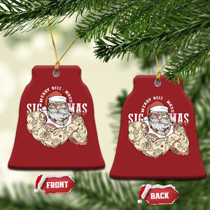 Funny Xmas Santa Christmas Ornament Merry Rizzmas Sigmas Charisma Rizz Santa TS11 Bell Flake Red Print Your Wear