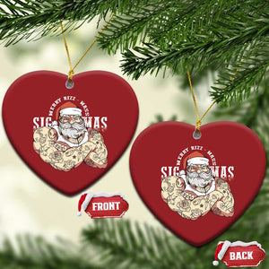 Funny Xmas Santa Christmas Ornament Merry Rizzmas Sigmas Charisma Rizz Santa TS11 Heart Red Print Your Wear