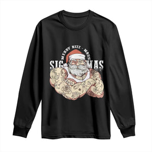 Funny Christmas Santa Long Sleeve Shirt Merry Rizzmas Sigmas Charisma Rizz Santa TS11 Black Print Your Wear