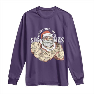 Funny Christmas Santa Long Sleeve Shirt Merry Rizzmas Sigmas Charisma Rizz Santa TS11 Purple Print Your Wear