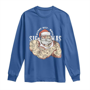 Funny Christmas Santa Long Sleeve Shirt Merry Rizzmas Sigmas Charisma Rizz Santa TS11 Royal Blue Print Your Wear