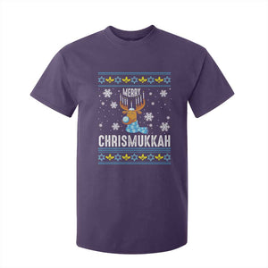 Funny Hanukkah Christmas T Shirt For Kid Merry Chrismukkah Reindeer David Stars Menorah TS11 Purple Print Your Wear