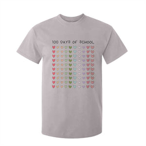 Funny 100 Days Of School Cute Pastel Heart Sketch T Shirt For Kid TS11 Ice Gray Print Your Wear