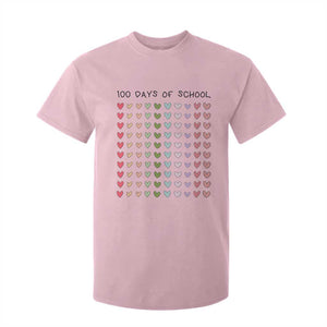 Funny 100 Days Of School Cute Pastel Heart Sketch T Shirt For Kid TS11 Light Pink Print Your Wear