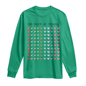 Funny 100 Days Of School Cute Pastel Heart Sketch Long Sleeve Shirt TS11 Irish Green Print Your Wear