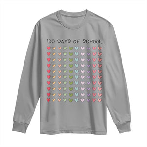 Funny 100 Days Of School Cute Pastel Heart Sketch Long Sleeve Shirt TS11 Sport Gray Print Your Wear