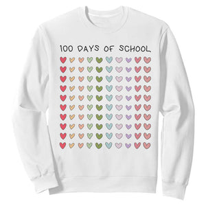 Funny 100 Days Of School Cute Pastel Heart Sketch Sweatshirt TS11 White Print Your Wear