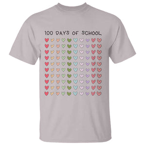 Funny 100 Days Of School Cute Pastel Heart Sketch T Shirt TS11 Ice Gray Print Your Wear