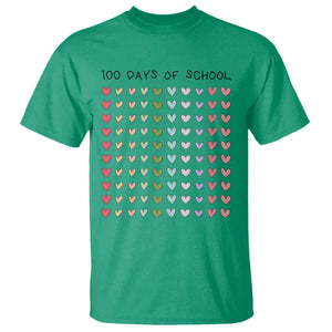 Funny 100 Days Of School Cute Pastel Heart Sketch T Shirt TS11 Irish Green Print Your Wear