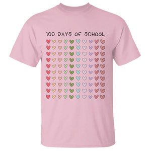 Funny 100 Days Of School Cute Pastel Heart Sketch T Shirt TS11 Light Pink Print Your Wear