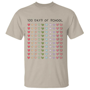 Funny 100 Days Of School Cute Pastel Heart Sketch T Shirt TS11 Sand Print Your Wear