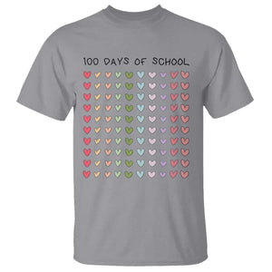 Funny 100 Days Of School Cute Pastel Heart Sketch T Shirt TS11 Sport Gray Print Your Wear