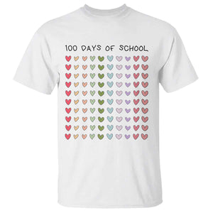 Funny 100 Days Of School Cute Pastel Heart Sketch T Shirt TS11 White Print Your Wear