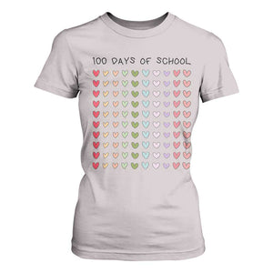 Funny 100 Days Of School Cute Pastel Heart Sketch T Shirt For Women TS11 Ice Gray Print Your Wear