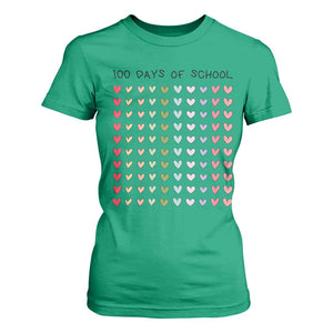 Funny 100 Days Of School Cute Pastel Heart Sketch T Shirt For Women TS11 Irish Green Print Your Wear