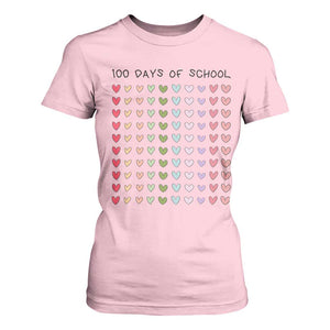 Funny 100 Days Of School Cute Pastel Heart Sketch T Shirt For Women TS11 Light Pink Print Your Wear