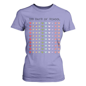 Funny 100 Days Of School Cute Pastel Heart Sketch T Shirt For Women TS11 Violet Print Your Wear