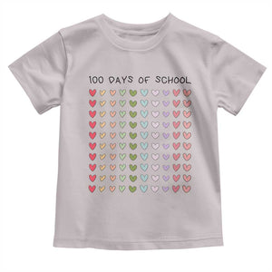 Funny 100 Days Of School Cute Pastel Heart Sketch Toddler T Shirt TS11 Ice Gray Print Your Wear