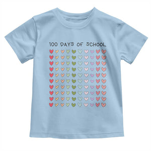 Funny 100 Days Of School Cute Pastel Heart Sketch Toddler T Shirt TS11 Light Blue Print Your Wear