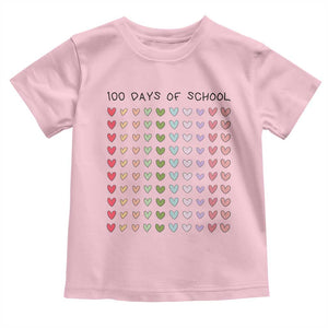 Funny 100 Days Of School Cute Pastel Heart Sketch Toddler T Shirt TS11 Light Pink Print Your Wear