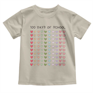 Funny 100 Days Of School Cute Pastel Heart Sketch Toddler T Shirt TS11 Sand Print Your Wear