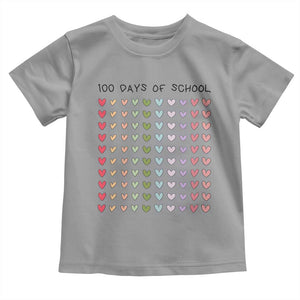 Funny 100 Days Of School Cute Pastel Heart Sketch Toddler T Shirt TS11 Sport Gray Print Your Wear