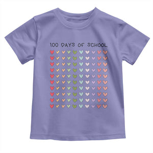 Funny 100 Days Of School Cute Pastel Heart Sketch Toddler T Shirt TS11 Violet Print Your Wear