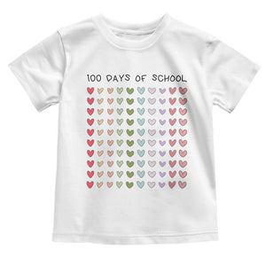 Funny 100 Days Of School Cute Pastel Heart Sketch Toddler T Shirt TS11 White Print Your Wear