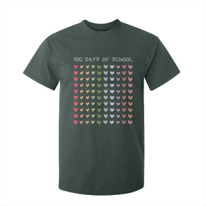 Funny 100 Days Of School Pastel Heart Sketch T Shirt For Kid TS11 Dark Forest Green Print Your Wear