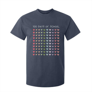 Funny 100 Days Of School Pastel Heart Sketch T Shirt For Kid TS11 Navy Print Your Wear