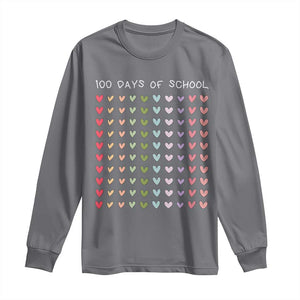 Funny 100 Days Of School Pastel Heart Sketch Long Sleeve Shirt TS11 Charcoal Print Your Wear