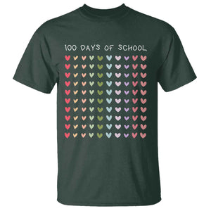 Funny 100 Days Of School Pastel Heart Sketch T Shirt TS11 Dark Forest Green Print Your Wear