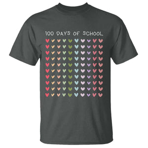 Funny 100 Days Of School Pastel Heart Sketch T Shirt TS11 Dark Heather Print Your Wear