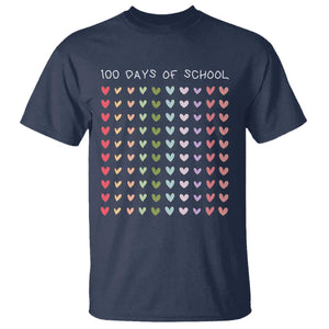 Funny 100 Days Of School Pastel Heart Sketch T Shirt TS11 Navy Print Your Wear