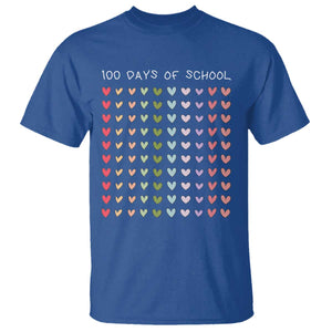 Funny 100 Days Of School Pastel Heart Sketch T Shirt TS11 Royal Blue Print Your Wear