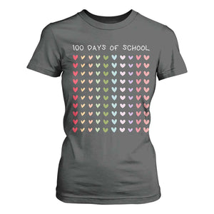 Funny 100 Days Of School Pastel Heart Sketch T Shirt For Women TS11 Dark Heather Print Your Wear