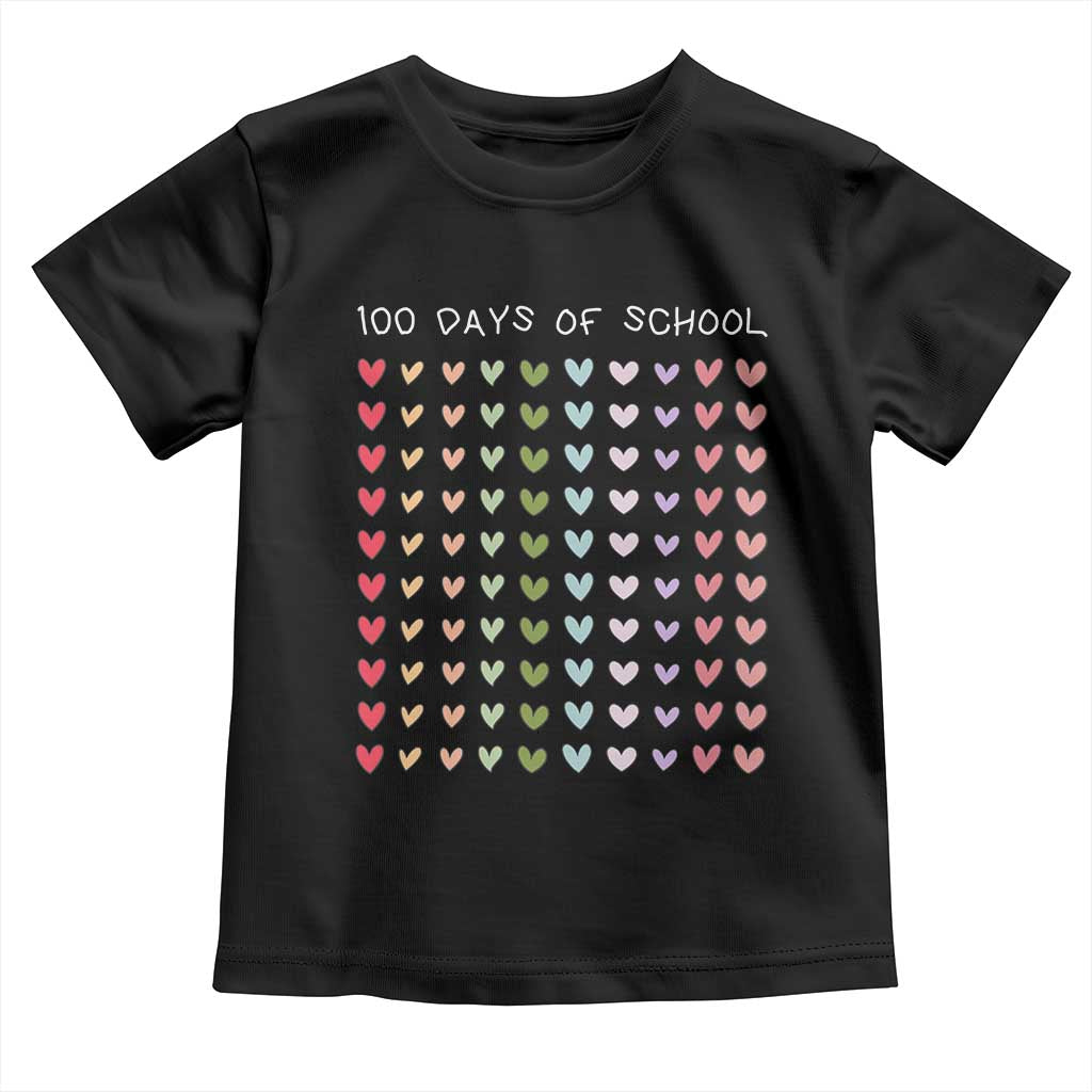 Funny 100 Days Of School Pastel Heart Sketch Toddler T Shirt TS11 Black Print Your Wear