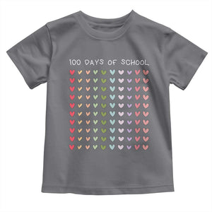 Funny 100 Days Of School Pastel Heart Sketch Toddler T Shirt TS11 Charcoal Print Your Wear