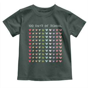 Funny 100 Days Of School Pastel Heart Sketch Toddler T Shirt TS11 Dark Forest Green Print Your Wear