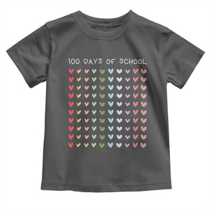 Funny 100 Days Of School Pastel Heart Sketch Toddler T Shirt TS11 Dark Heather Print Your Wear