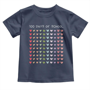 Funny 100 Days Of School Pastel Heart Sketch Toddler T Shirt TS11 Navy Print Your Wear