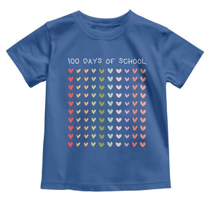 Funny 100 Days Of School Pastel Heart Sketch Toddler T Shirt TS11 Royal Blue Print Your Wear