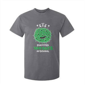 Funny Monster Virus Eye Survived 100 Days Of School T Shirt For Kid TS11 Charcoal Print Your Wear