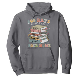 Personalized 100 Days In The Books Hoodie Custom Name Mr Mrs Teachers 100th Days Of School TS11 Charcoal Print Your Wear