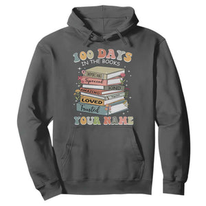 Personalized 100 Days In The Books Hoodie Custom Name Mr Mrs Teachers 100th Days Of School TS11 Dark Heather Print Your Wear